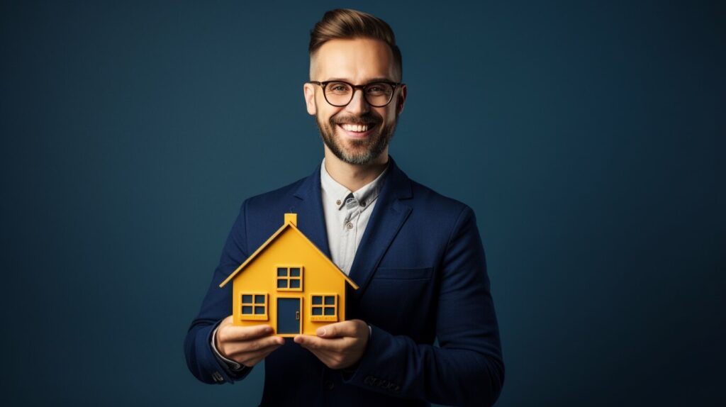 Man representing getting the home with a good credit score