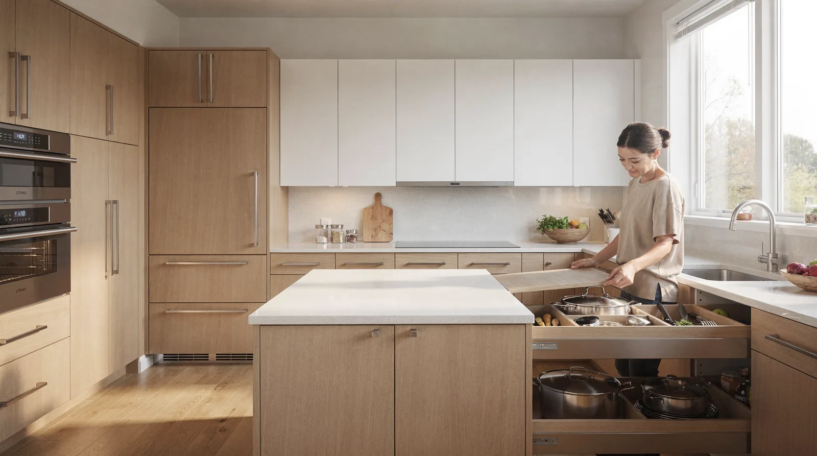 Builders Group and Design manages kitchen remodels from initial consultation through final walkthrough, including cabinet