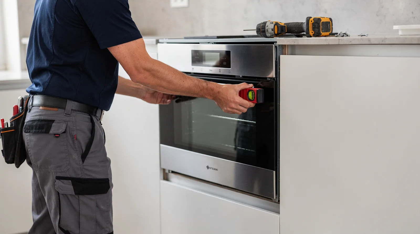 Built in appliance installation requires early coordination of sizes and specs to ensure cabinetry