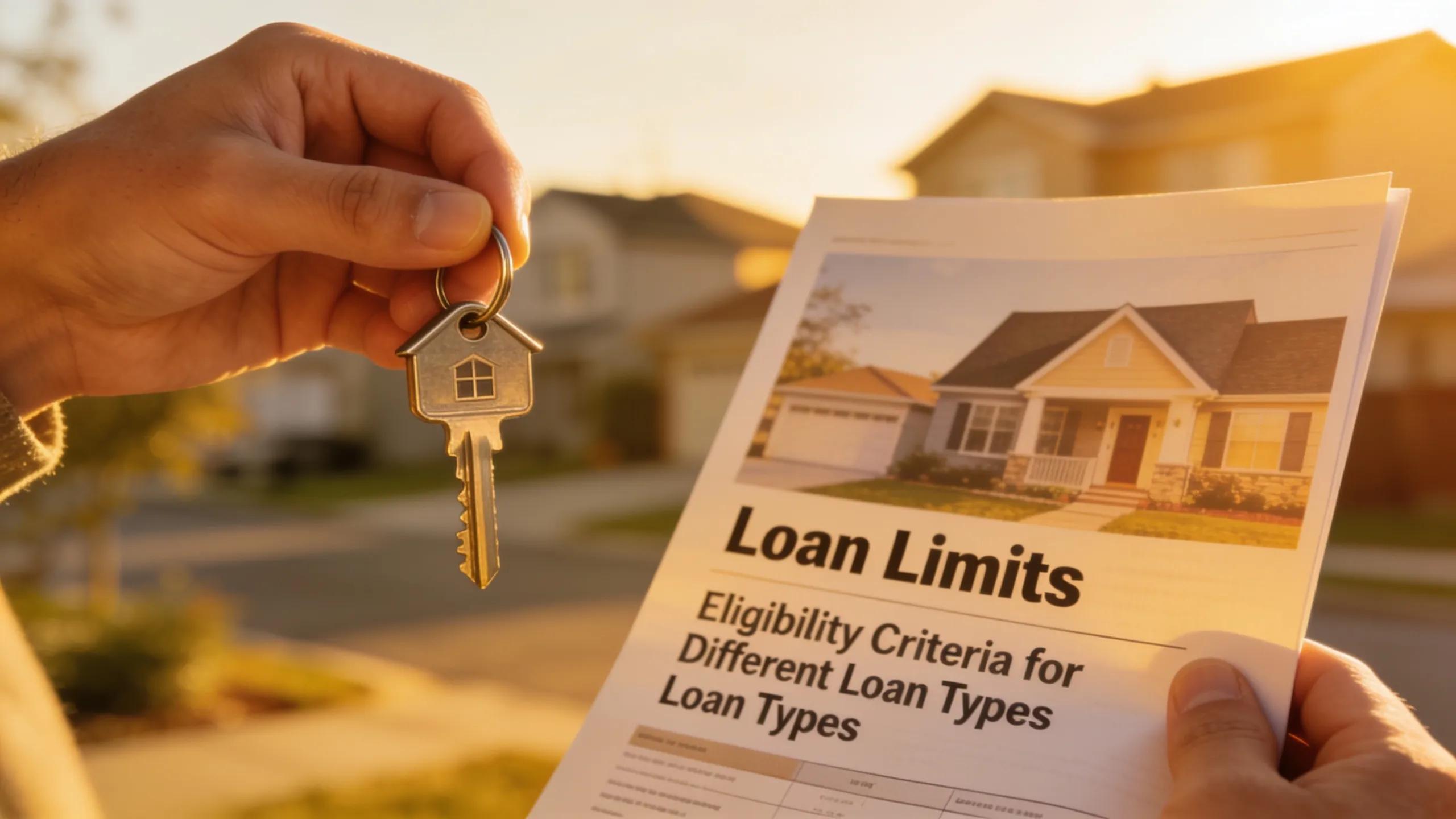 Hand holding a house key and property brochure reflecting loan choices
