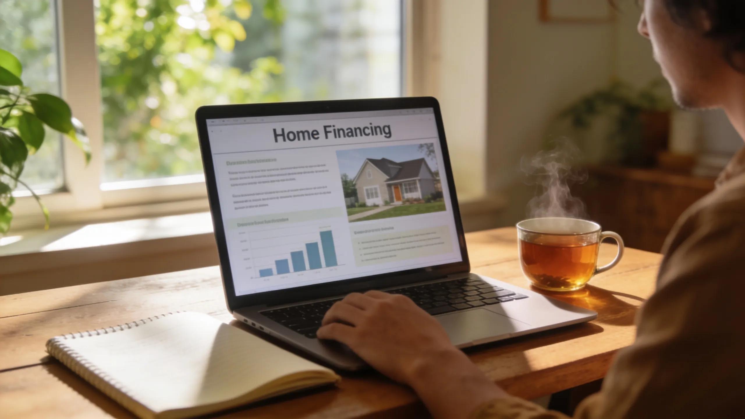 Individual thoughtfully reviewing financing options for home equity in a serene workspace