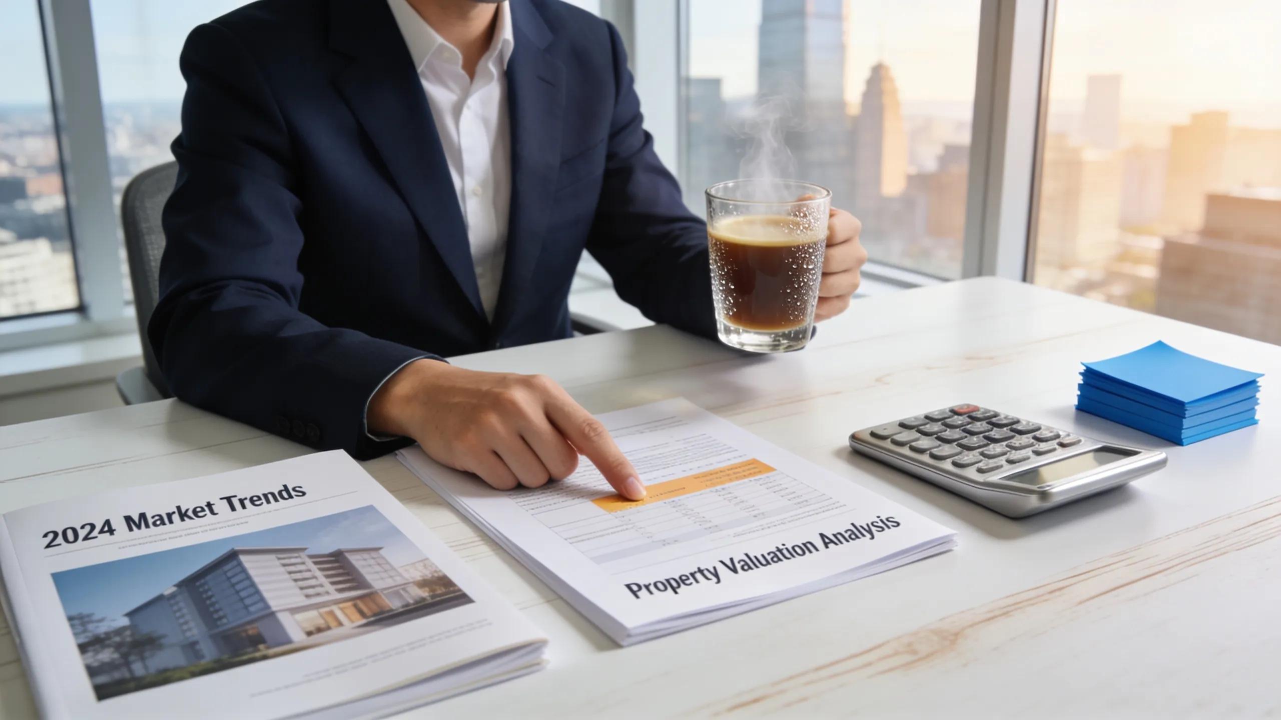 Investor evaluating hard money loan opportunities in a bright office
