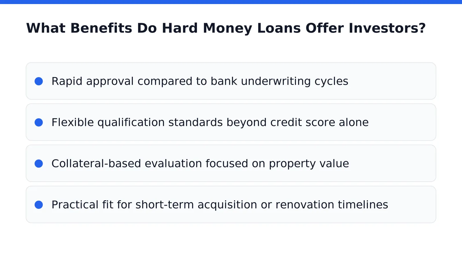 What Benefits Do Hard Money Loans Offer Investors
