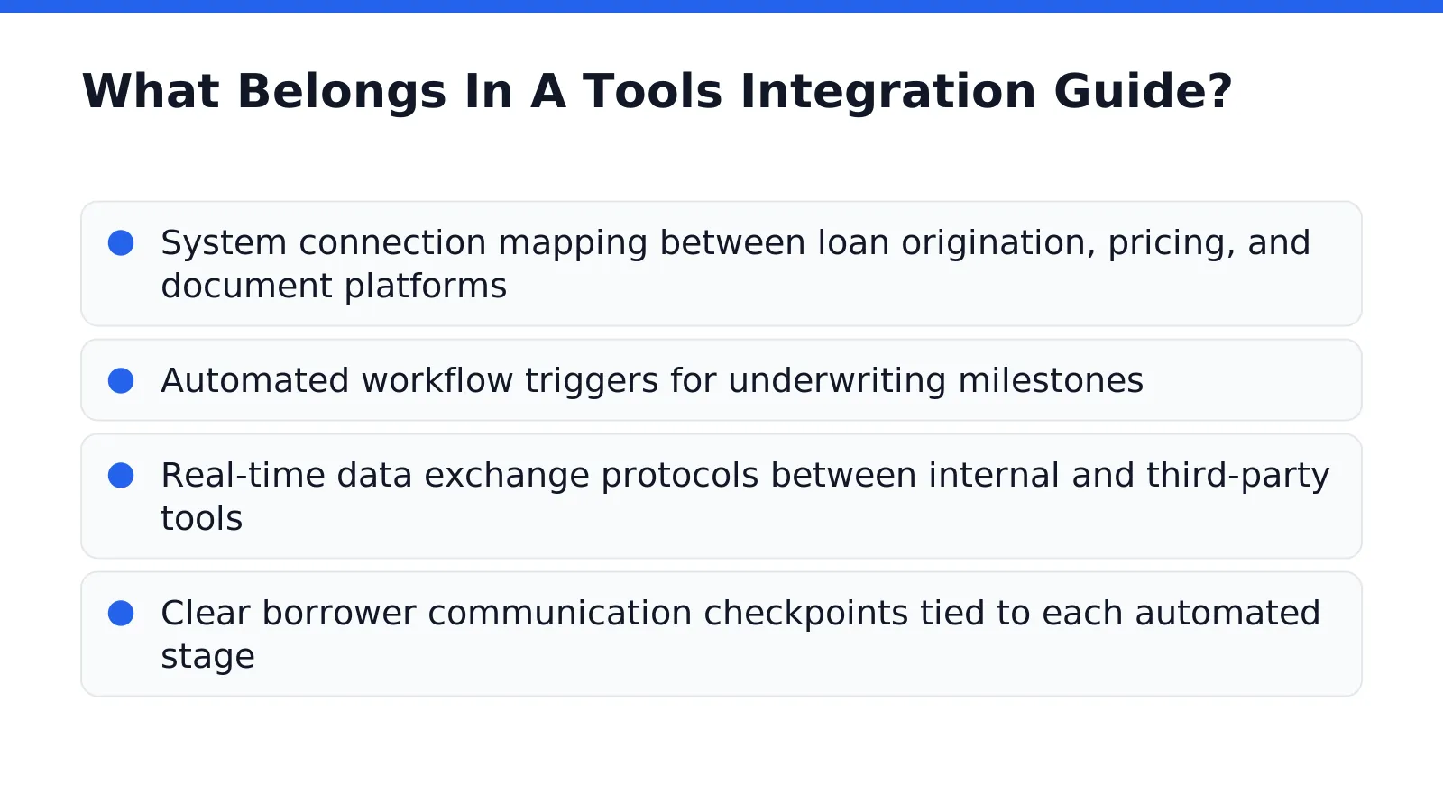 What Belongs In A Tools Integration Guide