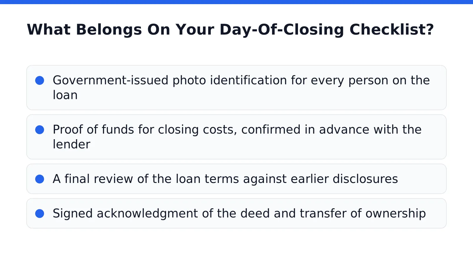 What Belongs On Your Day-Of-Closing Checklist