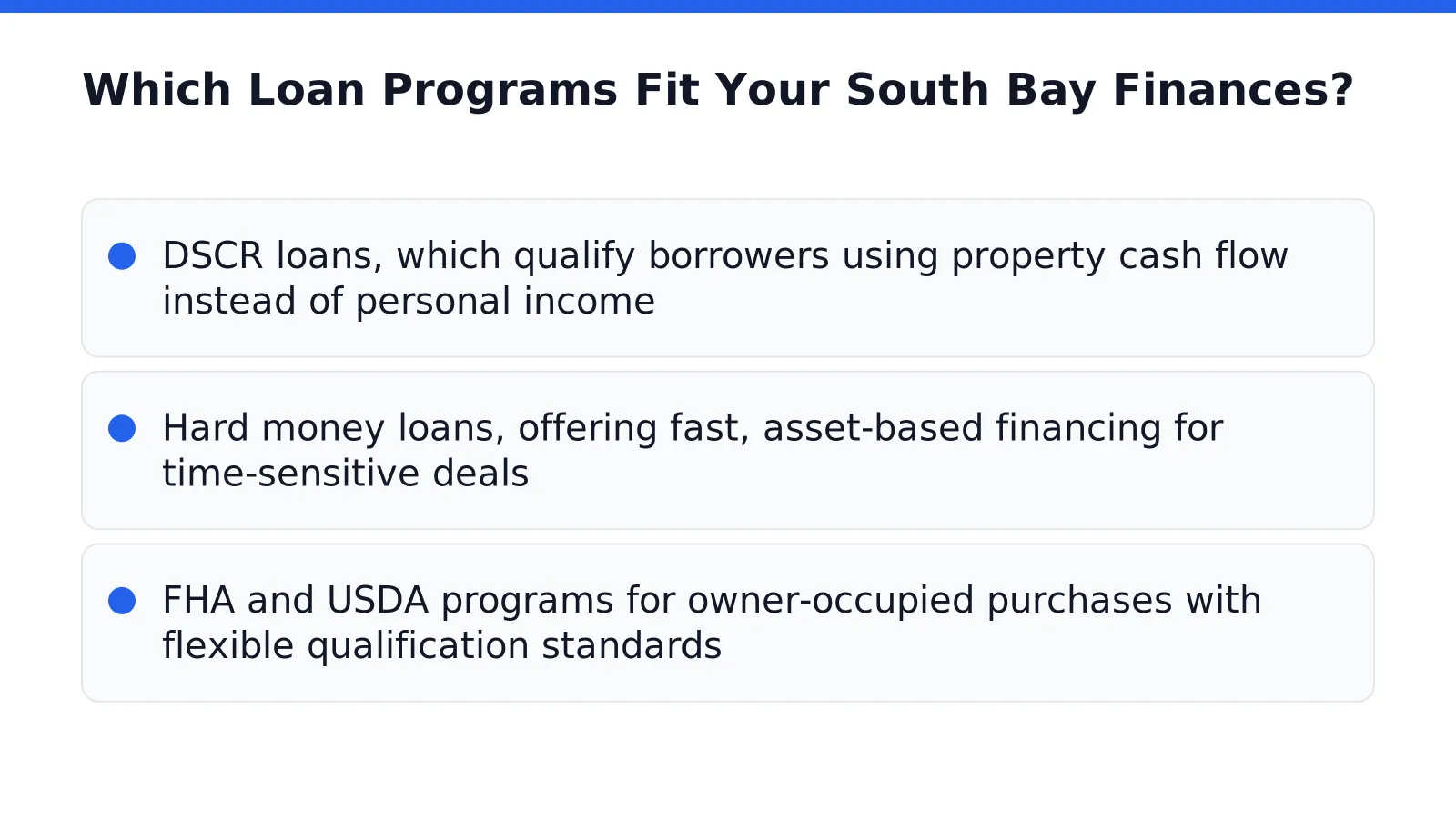 Which Loan Programs Fit Your South Bay Finances