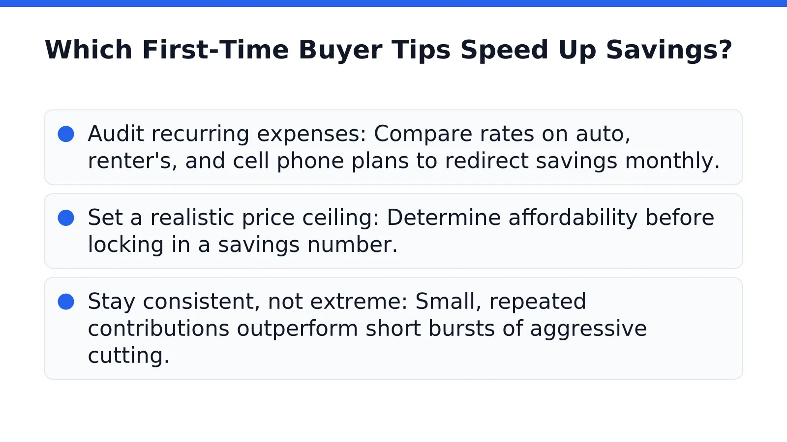 Which First-Time Buyer Tips Speed Up Savings